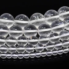 Clear Crystal Quartz Beads Round 4mm 6mm 8mm 10mm 12mm 15.5" Strand