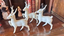 Set 3 nice Vintage Christmas Celluloid Plastic Prancing Reindeer 6.5" Japan