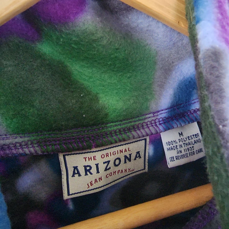 Y2K Vintage Arizona Fleece Floral Pullover Medium Geometric Retro - Image 3 of 4