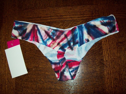 NWT COMMANDO STRETCH MICROFIBER LOW RISE THONG PANTIES RED TIE-DYE CT02 M / L - Picture 2 of 2