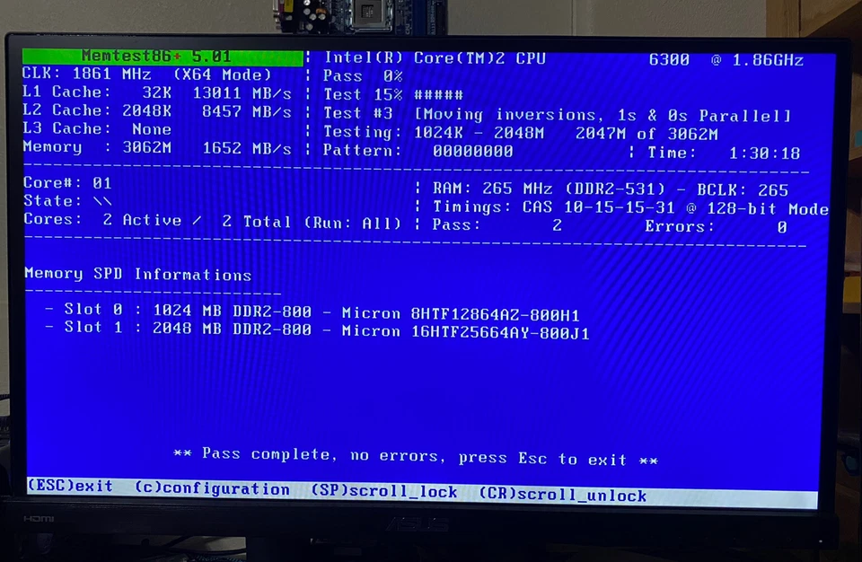 Memory MT8HTF12864AZ-800H1 Micron 1GB RAM 800Mhz DDR2 PC2-6400U HP PN 404574-888 - Image 4 of 4