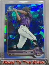 2022 Bowman Chrome Zac Veen Blue Sapphire Refractor #BCP-13 Colorado Rockies