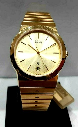 Citizen Quartz 35-9408 Bracciale acciaio Placcato oro Data NEW(NOS) | eBay