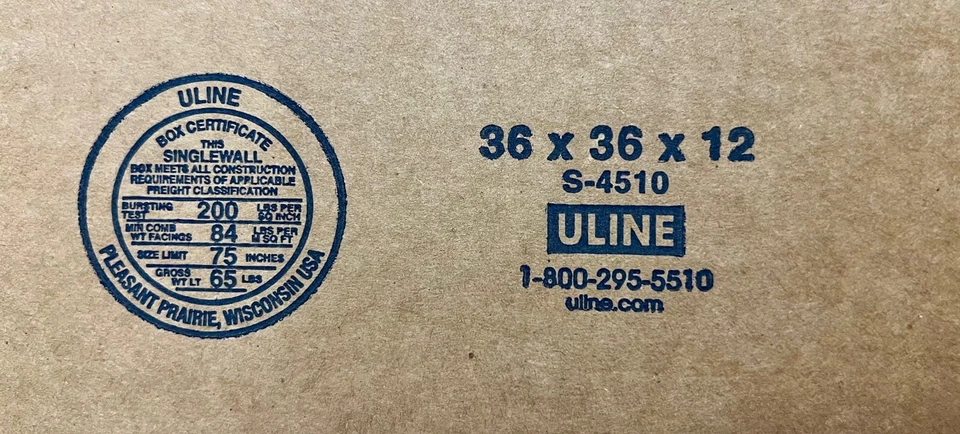 36" x 36" x 12" CARDBOARD BOX - 200lb - SINGLE BOX - Image 2 of 4