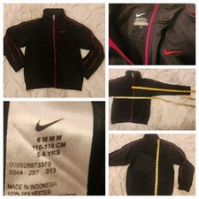 Boys Medium 6 Nike Athletic Track Suit Zip Up Jacket 5-6 Year Olds Black