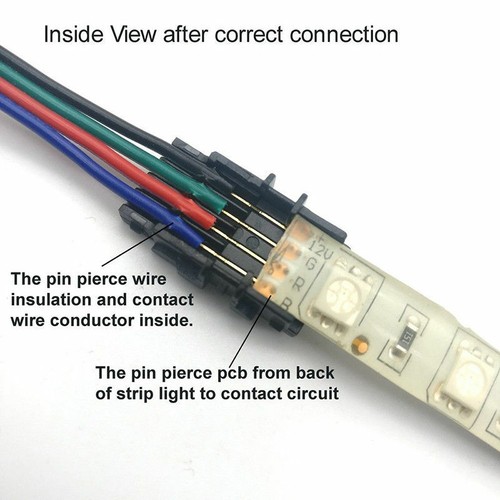 4-Pin RGB Hippo Connector Adapter Corner L T X Clip LED Strip Part for 5050 5630 - Picture 22 of 46