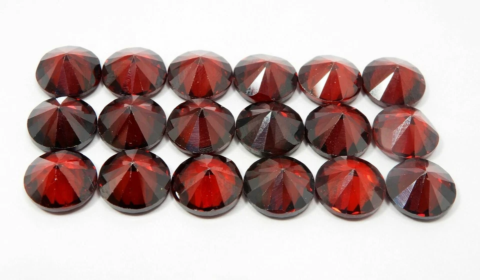 Red Garnet 7 mm Calibrated Round Cut ,Lab Created Loose Gemstone 100 pcs - Image 4 of 4