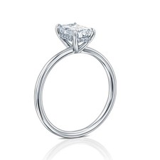 1 Karat Smaragdschliff simulierter Diamant Verlobungsring Ehering 925 Sterlingsilber