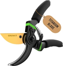 Ultra Sharp Japanese Steel Pruning Shears - Cuts 3X Easier, Weak Hand Arthritis 