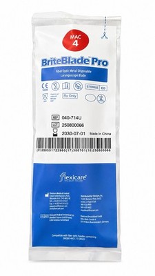 Single Pack BriteBlade Pro MAC 4 Fiber Optic Laryngoscope Blades Sealed