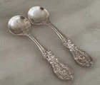 Francis I by Reed and Barton New Script Sterling Salt Spoons - Pair - 2 1/4"