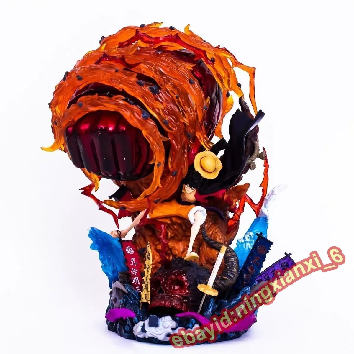 One Piece Luffy Gear 3 GK Resina LED Estatua Figura Anime Coleccionable Ilumina