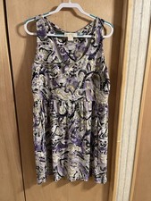 Women’s MICHAEL Michael Kors Sleeveless Scoop Neck Abstract Paisley Dress Sz XL
