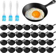 Remerry 30 Sets 4 Inches Cast Iron Skillets Mini Black Iron Nonstic... Fast Ship