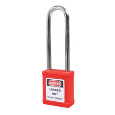Lockout Safety Padlock, 3.0 in. Shackle, Red