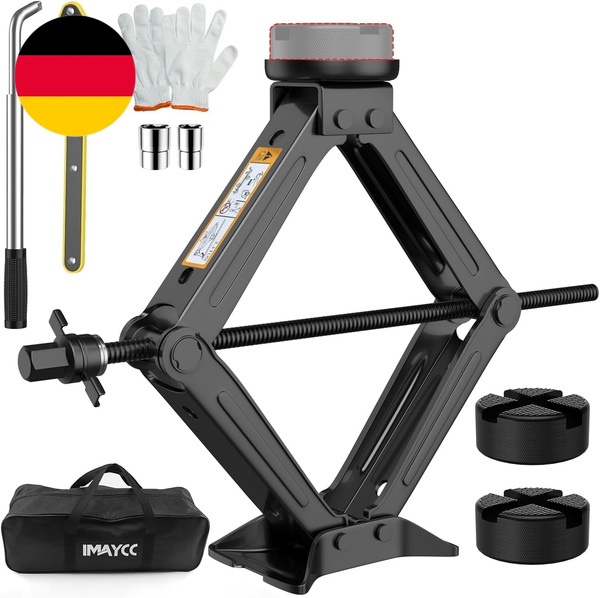 Imaycc Wagenheber 2.5T, Universelle Scherenwagenheber FüR Auto Mit Gummiauflage,-image