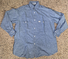 Vtg Georges Marciano GUESS Jeans Denim Button Up Shirt Mens Sz 1 USA 100 Cotton