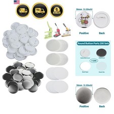 200 Sets 58mm2.25 in Blank Pin Back Buttons Parts for Button Maker Machine 58...