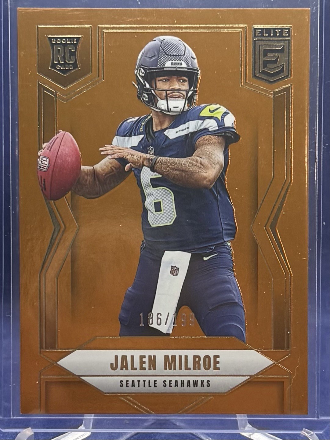 2025 Panini Donruss Elite Jalen Milroe Orange RC 186/199 #131 Seahawks Rookie