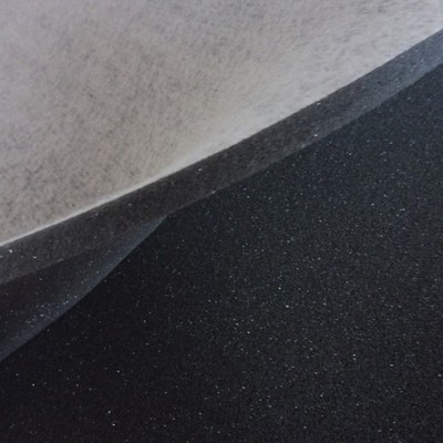 Auto-Schaumstoff, kaschiert, d/grau, 1 lfm x Br. 180+cm x10mm, per lfm   19,00
