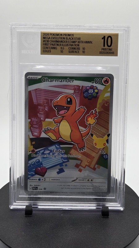 Pokemon TCG Mega Evolution Promo Charmander 038 Black Star Promo Holo Eng BGS 10