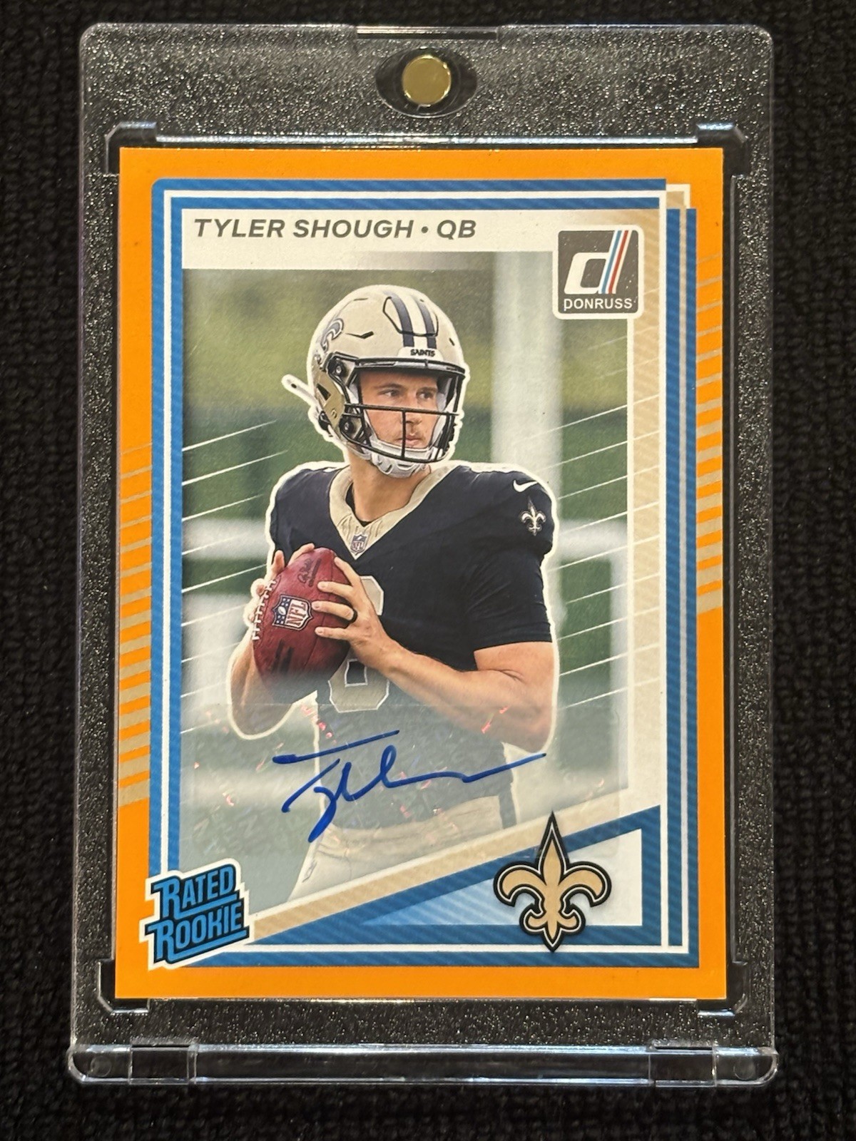2025 Panini Donruss - Rated Rookie Tyler Shough #304 Orange Autographs (AU, RC)