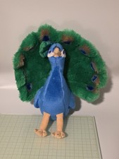 FAO Schwarz Peacock Plush Bird Stuffed Animal Toy Blue Green 12"