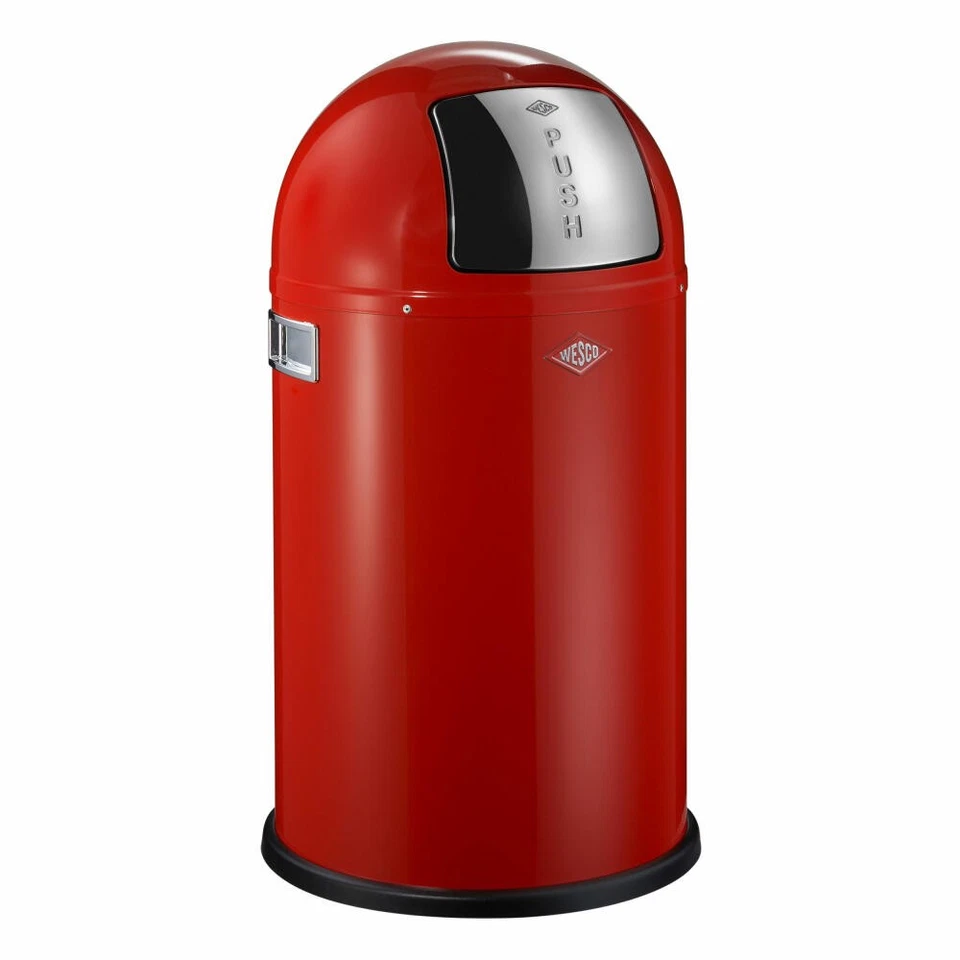 Wesco Pushboy Junior Push Waste Bin Sheet Steel Waste Collector Red 22L - Photo 1/1