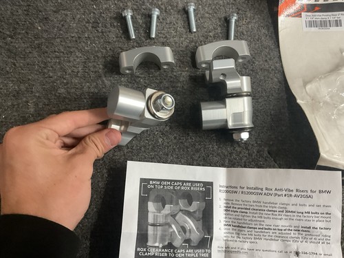 Rox Anti Vibration Handlebar Riser 2" BMW 2013-2018 R1200GS 1R-AV2GSA - Picture 6 of 20