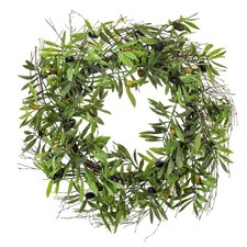 Vickerman 24" Artificial Green Leaf Olive Wreath - Premium Home Floral Decor