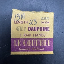 NEW Genuine Vintage LeCoultre Cal. 489 Gold Gilt Dauphine Hands 13N 23mm PAIR