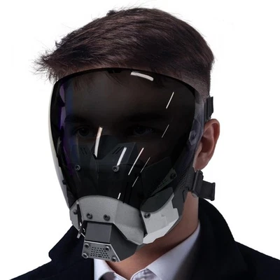 Punk Maske Cosplay Punk Gothic Maske für Männer AntiFog Abnehmbare Halbmaske ... - Bild 1 von 4