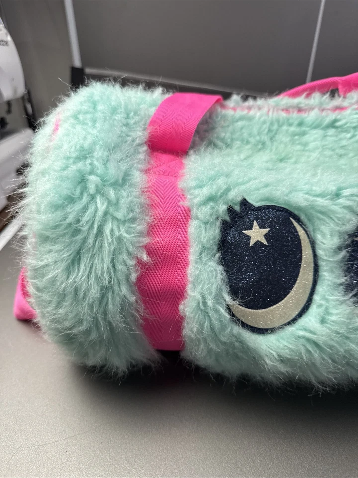 Justice - Tween Brands - Blue Furry Monster Duffle Bag - Kids Fun Bag - Image 2 of 4