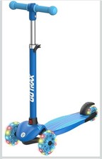 GoTrax KS1 Kids Kick Scooter Blue LED Wheels Adjustable Handlebar Wide Deck