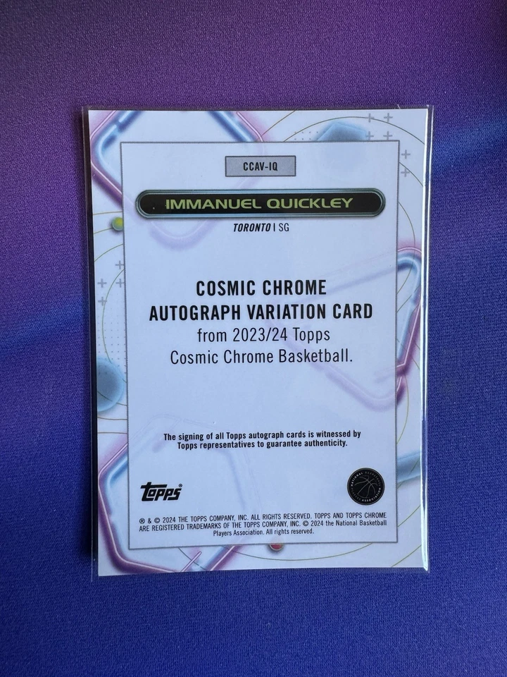 2024 Topps Chrome Cosmic Basketball #CCAV-10 Immanuel Quickley Gold Auto /50 - Image 3 of 3