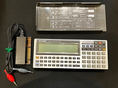 Junk Sharp PC-1360 Pocket Computer Electronic Calculator + RAM Card etc. Japan