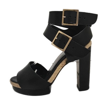 Auth PIERRE HARDY - Black Leather Women's Sandals