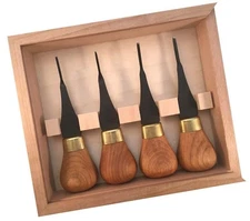 Flexcut Premium Micro-Palm Set, Knob Cherry Wood Handles, FRP804 Hand Tool