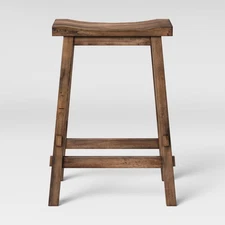 Threshold 24" Distressed Counter Wood Stool Backless Bar Seat
