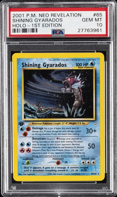 2001 POKEMON NEO REVELATION 1ST EDITION #65 SHINING GYARADOS-HOLO PSA 10