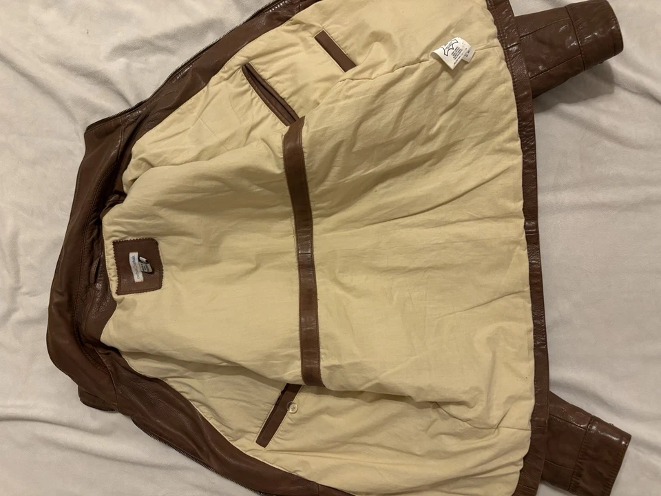 Chaqueta de piel de cordero Carbon2cobalt talla pequeña tabaco cremallera completa (apenas usada) Foto 2 de 3