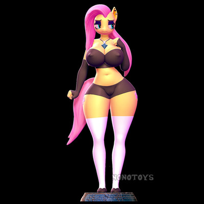Commission Artist Proof Gothic Punk Furry Girl Fluttershy Model kit Pony Fan Art