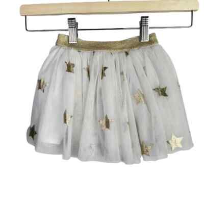 Tutu Skirt White Gold Stars Size 12m 