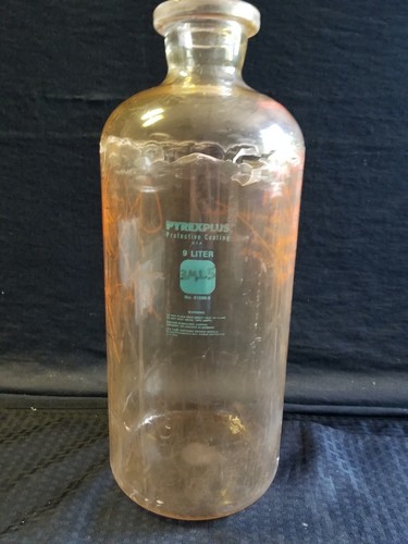 Corning PYREX PLUS Plastic Coated 9.5L 2.5 Gallon Solution Bottle Carboy 61596 B
