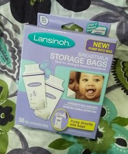 Lansinoh Breastmilk Storage Freezer Bags 50 Count NEW Double Click n Secure Seal