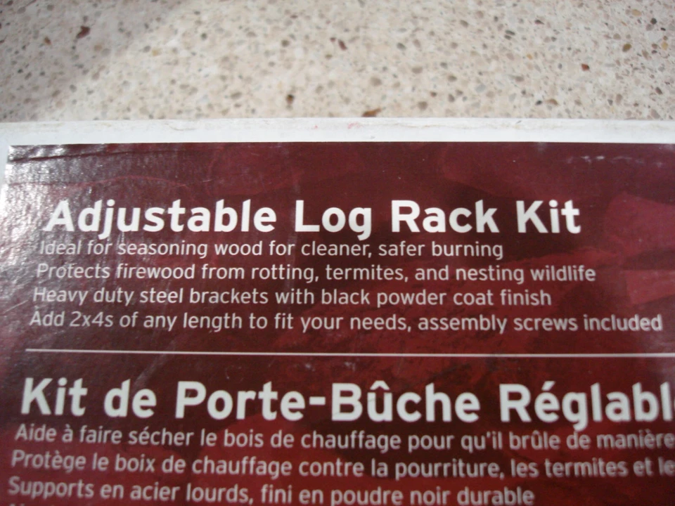 Soportes ajustables para leña de acero con recubrimiento en polvo negro de Shelter Foto 4 de 4