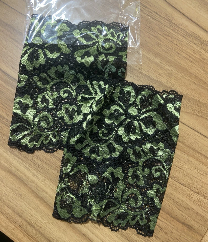 Juego de 4 pares de puños/toppers de botas de encaje elástico aspecto satinado nuevos en paquete Foto 4 de 4