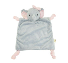 DANDEE KNOTED BABY ELEPHANT BLUE PINK SECURITY BLANKET RATTLE STUFFED PLUSH 2017
