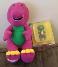 Vintage Barney 1993 Plush Stuffed Animal  And Baby Bop 5" Figure Bundle Lot Of 2