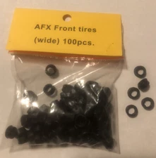 AURORA SLOT CAR AFX SILICONE COMPOUND TIRES FRONT WIDE  100PC BAG